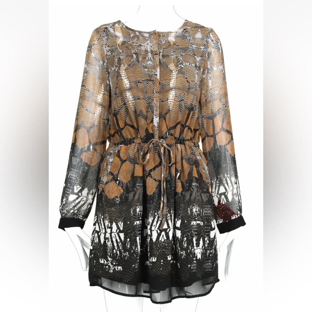Vero Moda MULTI COLOR ANIMAL PRINT Long Sleeve MINI Shirt DRESS